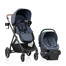 Sistema de Viagem Evenflo Shyft Intuiti Cinza com Cadeirinha Revolve180 LiteMax NXT Recém-nascido a 13,6 kg