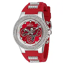 Relógio Feminino NFL Tampa Bay Buccaneers, Invicta 42756, Vermelho e Prata