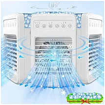 Climatizador Portátil com 4 Velocidades e Temporizador, Familyjoy, Branco