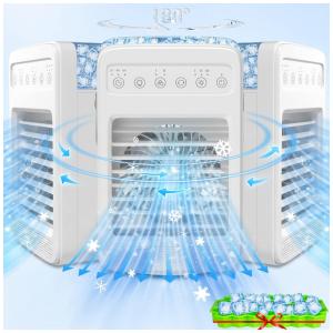 Climatizador Portátil com 4 Velocidades e Temporizador, Familyjoy, Branco