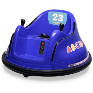 Carro Elétrico Infantil Bate Bate 12V com 2 Velocidades, Controle Remoto, Luzes LED, Bluetooth e Giro de 360º para Crianças de 1 a 5 Anos