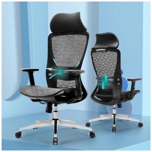 Cadeira de Escritório Ergonômica Giratória com Suporte Lombar e Altura Ajustáveis, COLERLINE, Preto