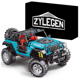 Kit de Construção Jeep, Peças 2680, Colecionável, ZYLEGEN Off Road Wrangler MOC Building Blocks, Azul
