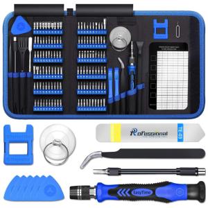 Kit de Chaves de Fenda de Precisão EasyTime 140 Peças Azul 120 Bits CR-V Magnéticos