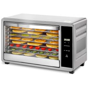 Desidratador de Alimentos Profissional com 8 Bandejas em Aço Inoxidável e Controle Digital 110V 650W, HOMOKUS, Prata
