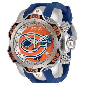 Relógio Masculino NFL Chicago Bears, Invicta 33066, Azul, Prata e Laranja