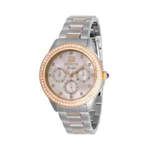 Relógio Feminino Angel com Mostrador Madrepérola, Invicta 31266, Prata e Ouro Rosa