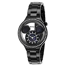 Relgio feminino de edio limitada da Disney com mostrador em madreprola - 35 mm. Preto 36266