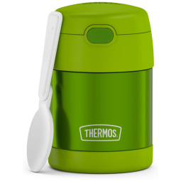 Frasco Térmico para Alimentos 300mL em Aço Inoxidável com Colher Dobrável, THERMOS F3100LM6, Verde