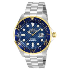 Relgio masculino Invicta profissional em ao inoxidvel - 47 mm de dimetro.