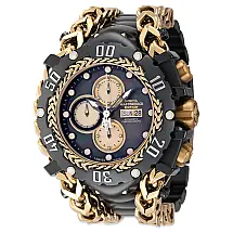 Relógio Automático Masculino com Mostrador Madrepérola 58, Preto e Dourado 44566