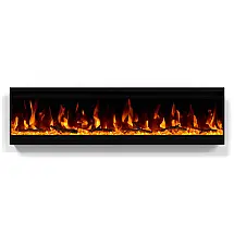 Lareira Elétrica de Embutir A34x101L cm com Estrutura Ultrafina, Controle Remoto e Digital, 110V 1500W, Burutpike EF2030