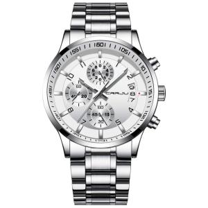 Relógio Masculino Analógico Automático, CRRJU CJ2214, Prateado