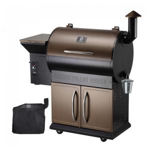Churrasqueira á Pellet de Madeira com Controle PID, Capa de Chuva e Superfície de Cozimento Total 700 cm2, Z GRILLS, Marrom