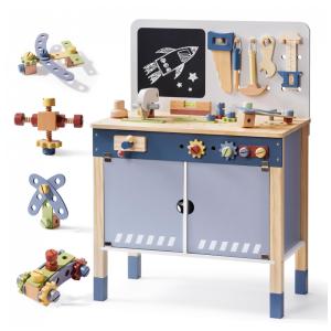 Kit Educativo de Madeira ROBUD para Crianças com Ferramentas de Brinquedo e Armazenamento, Ideal para desenvolvimento.