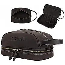 Necessaire Masculina de Couro, UBANT, Marrom