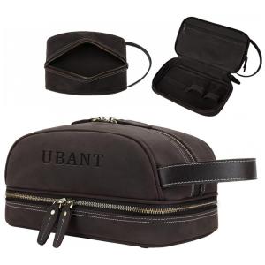 Necessaire Masculina de Couro, UBANT, Marrom