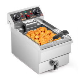 Fritadeira Elétrica Profissional 12L em Aço Inoxidável, 1700W 110V, ROVSUN, Prata