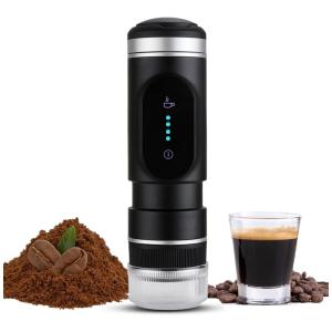 Máquina de Café Expresso Portátil a Bateria para Café Moído, KuroShine, Preto
