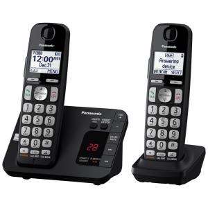 Telefone sem Fio DECT 6.0 Expansível com 2 Monofones, PANASONIC KX TGE432B, Preto
