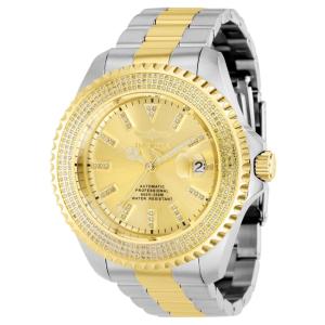 Relógio Masculino Automático Pro Diver 1,4 quilates com Diamantes, Invicta 38276, Prata e Dourado