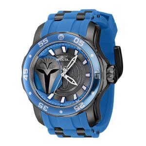 Relógio Masculino Star Wars Bo Katan com Pulseira em Aço Inoxidável, Invicta 41376, Azul e Preto