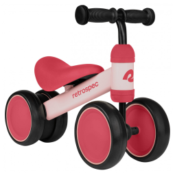 Bicicleta sem Pedal Infantil com 4 Rodas para Crianças de 1 a 4 Anos, RETROSPEC 4501, Rosa