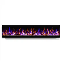 Lareira Elétrica Feelcoo 127x34cm 1500W TouchScreen Ultra Fina Embutir 110V