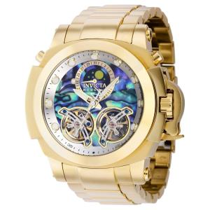 Relógio Masculino Automático Invicta Reserve Man of War com Mostrador Abalone, Ouro 39576