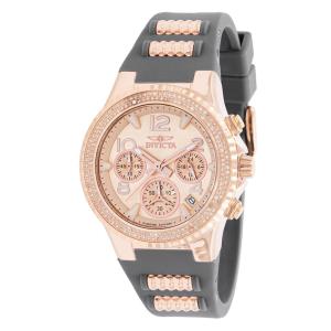 Relógio Feminino Pro Diver 0,76 quilates com Diamante, Invicta 37976, Cinza e Ouro Rosa