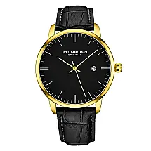 Relógio Masculino Stuhrling Rasa 3997 Quartzo 40 mm Preto Clássico e Elegante