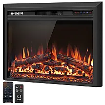 Lareira Elétrica SereneLife 74x56cm 1500W WiFi Alexa 13 Cores Embutir 110V