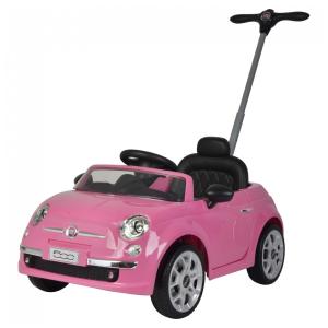 Carrinho de Passeio Infantil Fiat 500 Infantil com Alça para Crianças de 2 a 7 Anos, BEST RIDE ON CARS B07KZYNG76, Rosa