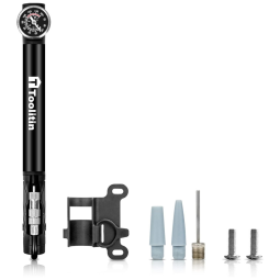 Bomba de Ar Portátil 100 PSI com Pinos de Encaixe Iclusos, TOOLITIN, Preto