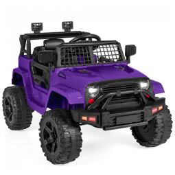 Caminhão Elétrico Infantil 12V da Best Choice Products com Controle Remoto dos Pais, Suspensão a Molas, Luzes de LED, Porta AUX - Roxo