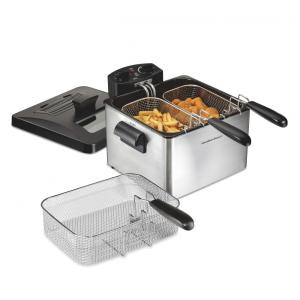 Fritadeira Elétrica 4.5L em Aço Inoxidável, 1800W 110V, Hamilton Beach 35034, Prata