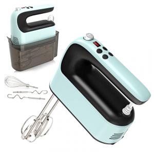 Batedeira Elétrica de 9 Velocidades com 5 Acessórios, 400W 110V, Yomelo, Azul