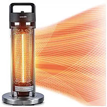 Aquecedor Elétrico Portátil SLOHT24 com Controle Remoto, 900W, 110v, SERENELIFE , Preto