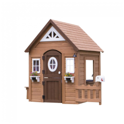 Casinha Infantil Interativa para Crianças de 2 a 6 Anos, Backyard Discovery, Marrom