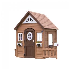 Casinha Infantil Interativa para Crianças de 2 a 6 Anos, Backyard Discovery, Marrom