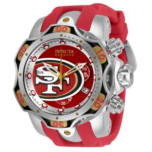 Relgio masculino calibre NFL San Francisco 49ers Swiss Ronda Z60 - 52,5 mm. Ao. Ouro. Vermelho 33086