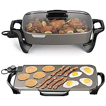 Frigideira Elétrica e Chapa Antiaderente , 110V 1500W, Nozaya, Preto