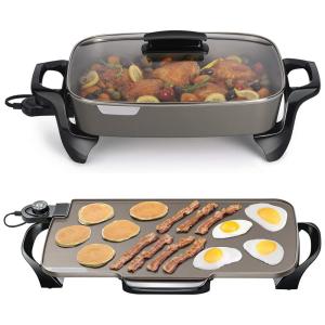 Frigideira Elétrica e Chapa Antiaderente , 110V 1500W, Nozaya, Preto