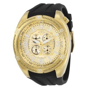 Relógio Masculino de Quartzo Aviator, Invicta 30486, Preto e Dourado