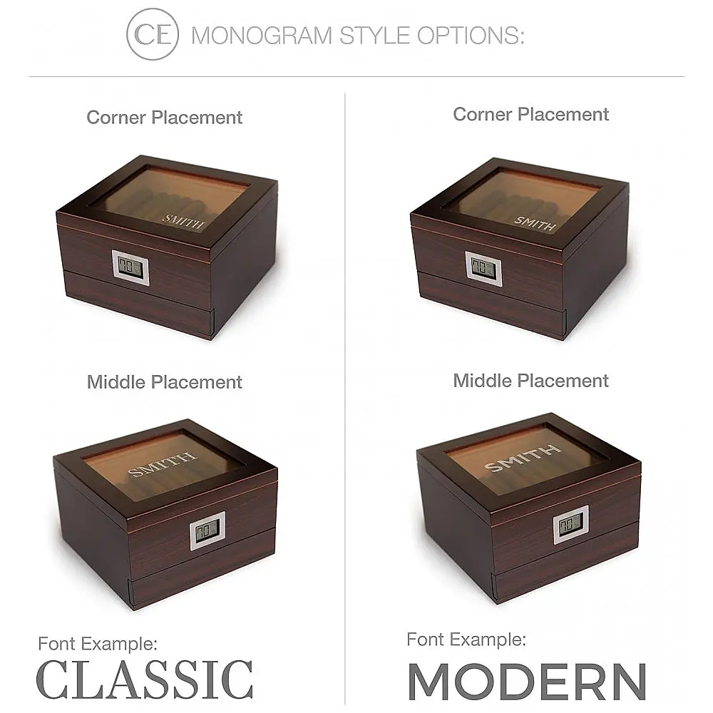 Humidificador para Charutos Case Elegance Marrom com Higrômetro Digital e Sistema de Umidificação — foto 2