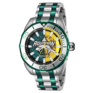 Relgio masculino DC Comics Aquaman Automtico - 50 mm. Ao. Verde 43686