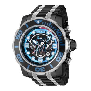 Relgio masculino MLB Miami Marlins - 58 mm. Ao. Preto 42786