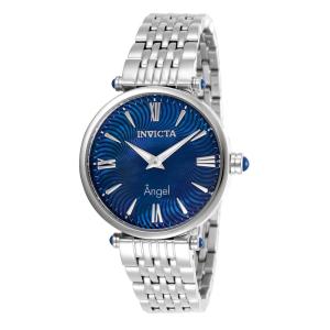 Relógio Feminino Angel com Mostrador Madrepérola, Invicta 27986, Prata e Azul
