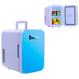 Geladeira e Frigobar para carro Mini Automotiva 12V, 127V Aquece e Gela 6 Litros até 8 Latas, GOUJXCY, Azul