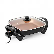 Frigideira Elétrica Holstein Housewares Cobre e Preto Antiaderente sem PFOA 1400W 120V, 31,5cm, Modelo HH-09198003C
